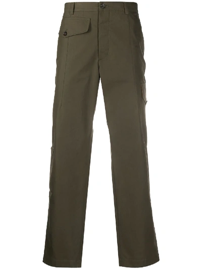 Shop Alexander Mcqueen Cotton Straight-leg Trousers In Green