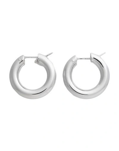 Shop Nove25 Round Section 5 Mm Hoop Woman Earrings Silver Size - 925/1000 Silver