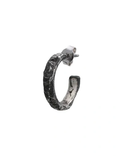 Shop Nove25 Materic Hoop Single Earring Lead Size - 925/1000 Silver In Grey