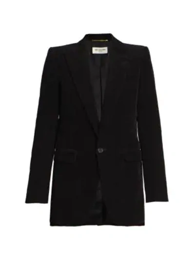 Shop Saint Laurent Women's Corduroy Jacket In Nero