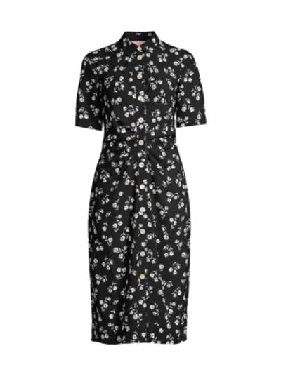 Shop Kate Spade Nerissa Dandelion Floral Shirtdress In Black