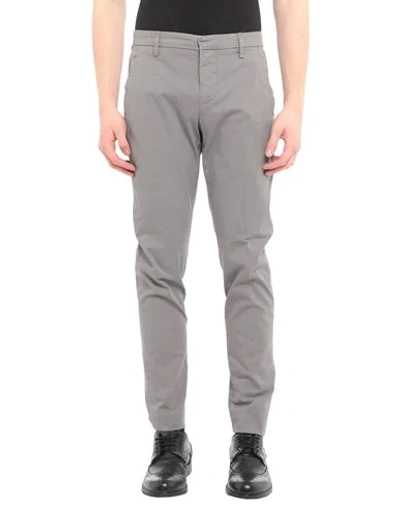 Shop Dondup Man Pants Dove Grey Size 30 Cotton, Elastane