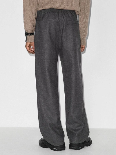 Shop Maison Margiela High-waist Straight-leg Trousers In Grey