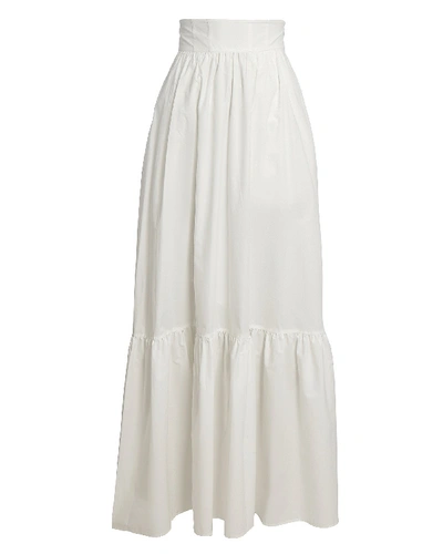 Shop A.l.c . Lila Cotton Poplin Maxi Skirt In White