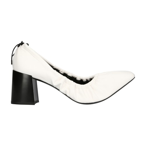 ivory block heel pumps