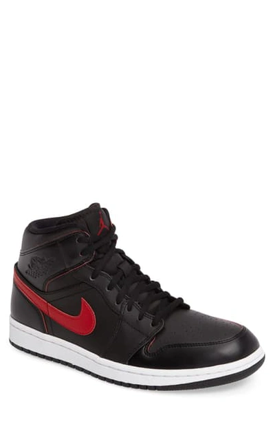Shop Jordan 1 Mid Sneaker In Black/ Gym Red