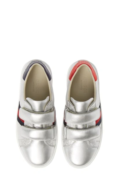 Shop Gucci New Ace Sneaker In Metallic Silver