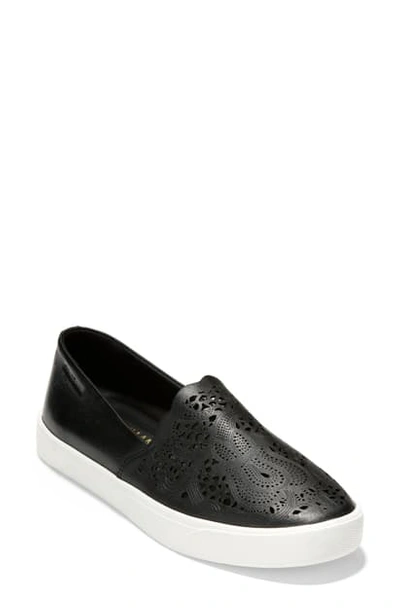 Shop Cole Haan Grandpro Spectator 2.0 Slip-on In Black/ White Leather