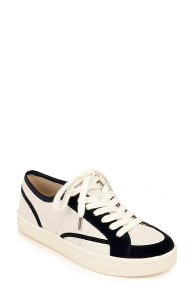 Shop Splendid Lowell Sneaker In White/ Navy Leather