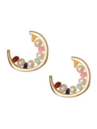 Shop Cult Gaia Goldie 5mm-8mm Baroque Pearl Hoop Earrings