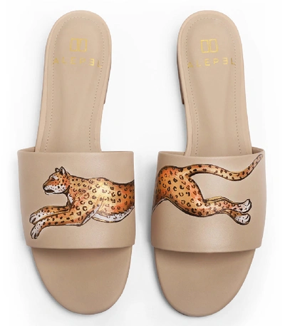 Shop Alepel Leopard Nude Slide In Multi