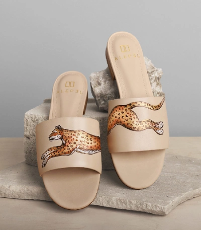 Shop Alepel Leopard Nude Slide In Multi