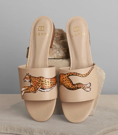 Shop Alepel Leopard Nude Slide In Multi