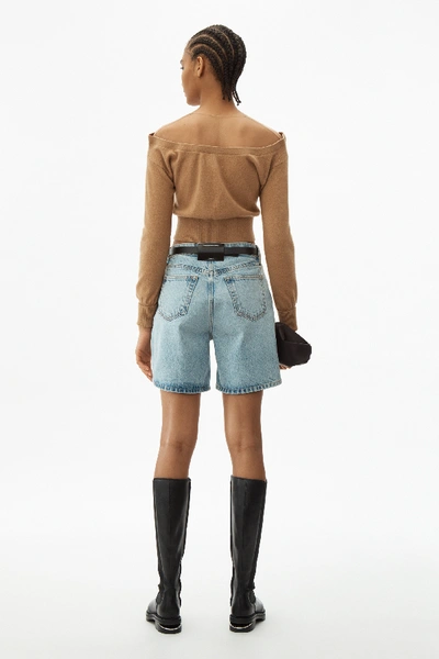 Shop Alexander Wang Fitted Cropped Cardigan In Neutral