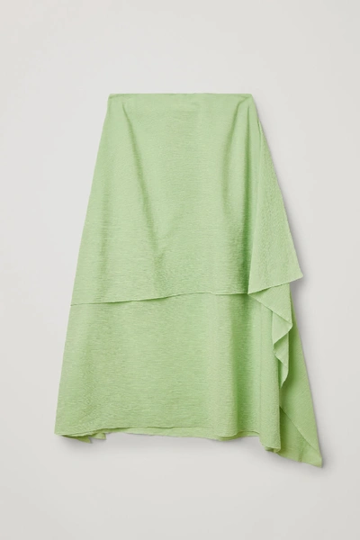 Shop Cos Organic Cotton Double Layer Skirt In Green