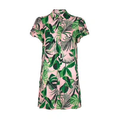 Shop Alice And Olivia Jem Printed Shirt Dress In Green