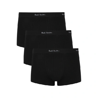 Shop Paul Smith Black Stretch-cotton Boxer Briefs - Set Of Three