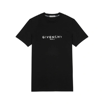 Shop Givenchy Black Logo-print Cotton T-shirt