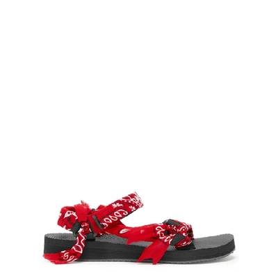 Shop Arizona Love Trekky Red Bandana-trimmed Sandals