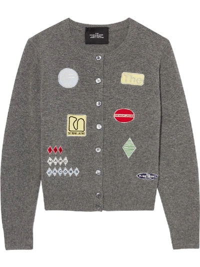 Shop Marc Jacobs The Embroidered Cardigan In Grey