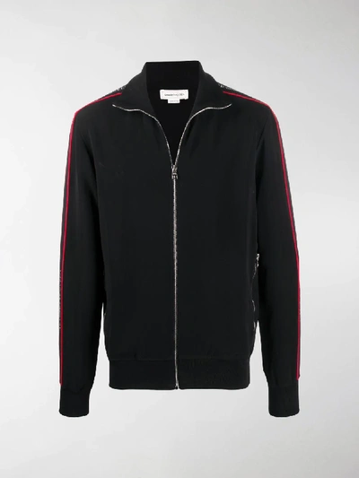 Shop Alexander Mcqueen Sleeves Appliqués Zipped Jacket In Black