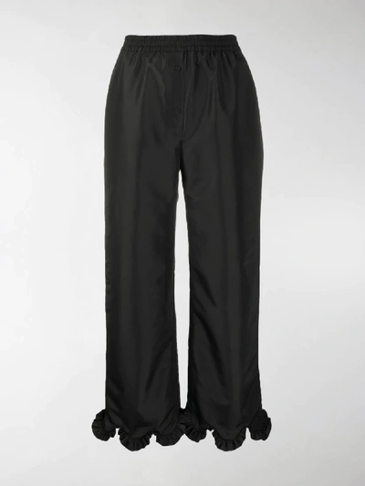 Shop Cecilie Bahnsen Vinnie Ruffled Trousers In Black