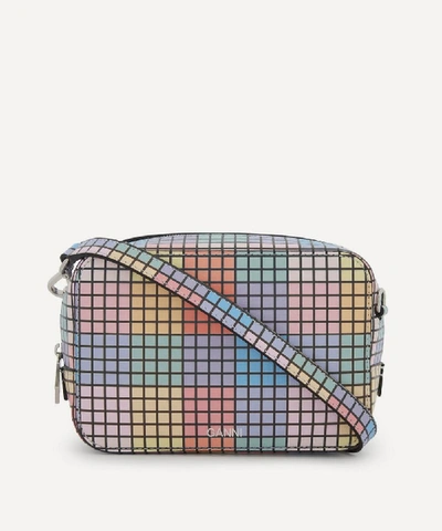 Shop Ganni Leather Square Frame Cross-body Bag In Multicolour