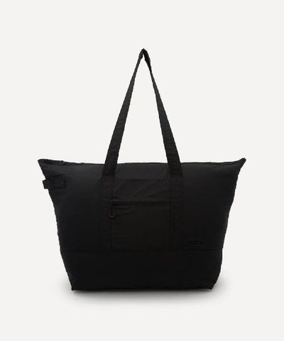 Shop Ganni Recycled Tech Fabric Zip Tote Bag In Black