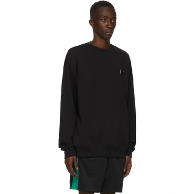 Shop Acne Studios Black Oversized Logo Plaque Sweatshirt