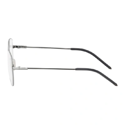 Shop Fendi Gunmetal & Silver Aviator Glasses In 0kj1 Dk Rut