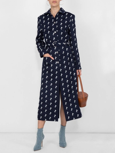Shop Chloé Horse Embroidered Wool Trench Coat