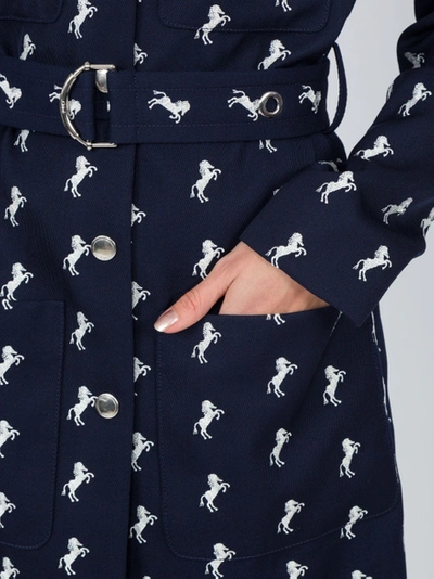 Shop Chloé Horse Embroidered Wool Trench Coat