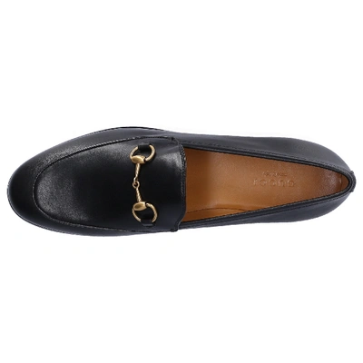 Shop Gucci Loafers Jordan Calfskin Logo Black