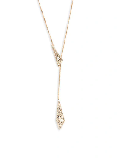 Shop Alexis Bittar Rose Goldplated & Crystal Lariat Necklace