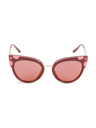 Shop Dolce & Gabbana 51mm Cat Eye Sunglasses In Bordeaux