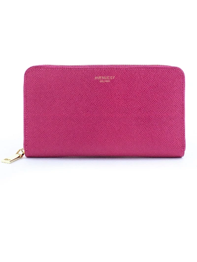 Shop Avenue 67 Pink Leather Wallet In Fuxia