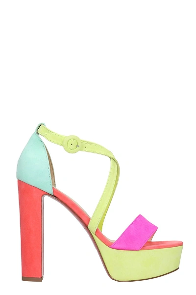 Shop Christian Louboutin Loubi Bee Sandals In Multicolor Suede