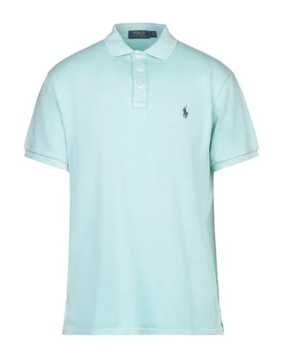 Shop Polo Ralph Lauren Man Polo Shirt Light Green Size S Cotton