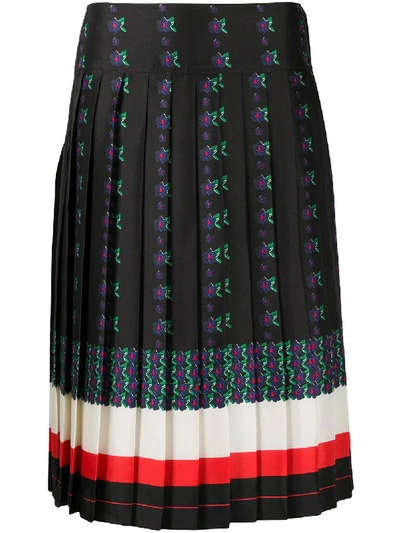 Shop Tory Burch Carmine Pleated Skirt In Brown
