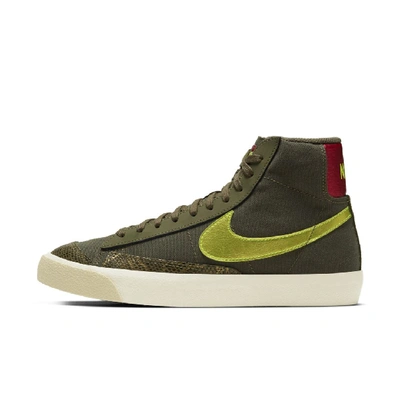 Shop Nike Blazer Mid '77 Women's Shoe (medium Olive) In Medium Olive,fossil,team Gold,lemon Venom