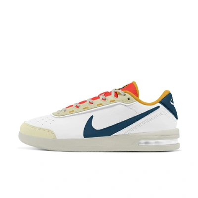 Shop Nike Court Air Max Vapor Wing Premium Men's Tennis Shoe In White,total Crimson,gold,valerian Blue