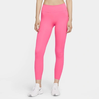 Shop Nike One Luxe Women's Mid-rise 7/8 Leggings In Hyper Pink,clear
