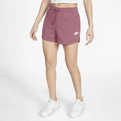 Shop Nike Sportswear Essential Women's French Terry Shorts In Pink