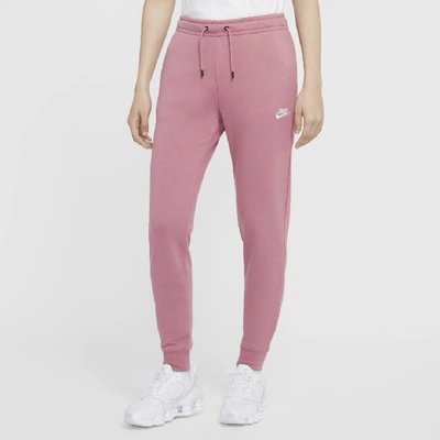 Shop Nike Sportswear Essential Women's Fleece Pants In Pink