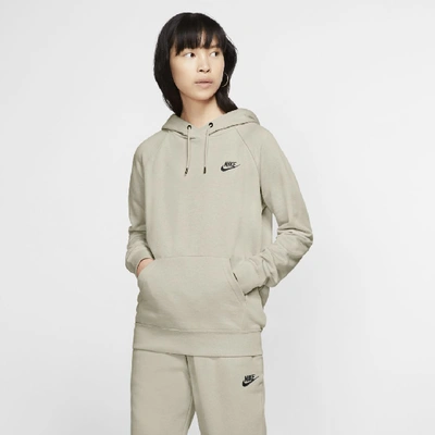 Shop Nike Sportswear Essential Women's Fleece Pullover Hoodie (light Bone) In Light Bone,black