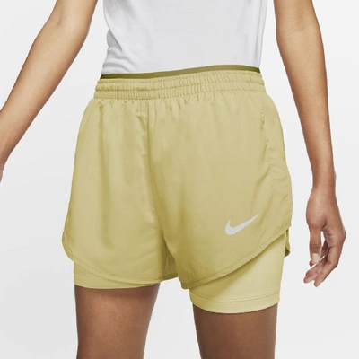 Shop Nike Tempo Luxe Women's 2-in-1 Running Shorts In Yellow