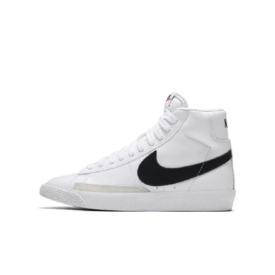 Shop Nike Blazer Mid Big Kids' Shoe (white) In White,black