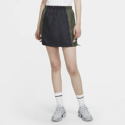 Shop Nike Sportswear Icon Clash Women's Woven Skirt (black) - Clearance Sale In Black,twilight Marsh