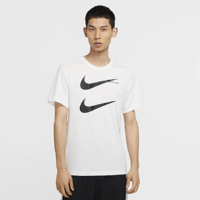 Shop Nike Sportswear Swoosh Men's T-shirt (white) In White,black