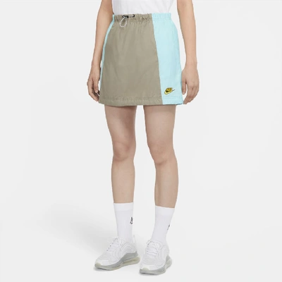 Shop Nike Sportswear Icon Clash Women's Woven Skirt (mystic Stone) - Clearance Sale In Mystic Stone,glacier Ice